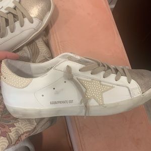 Never worn Golden Goose pearl embellished sneakers size 11 Nmx Supersta